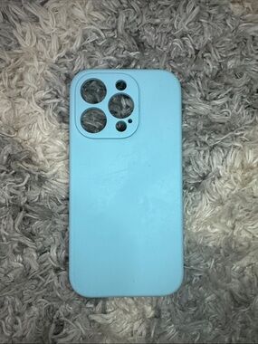 iPhone 15 Pro Light Blue Silicone Phone Case